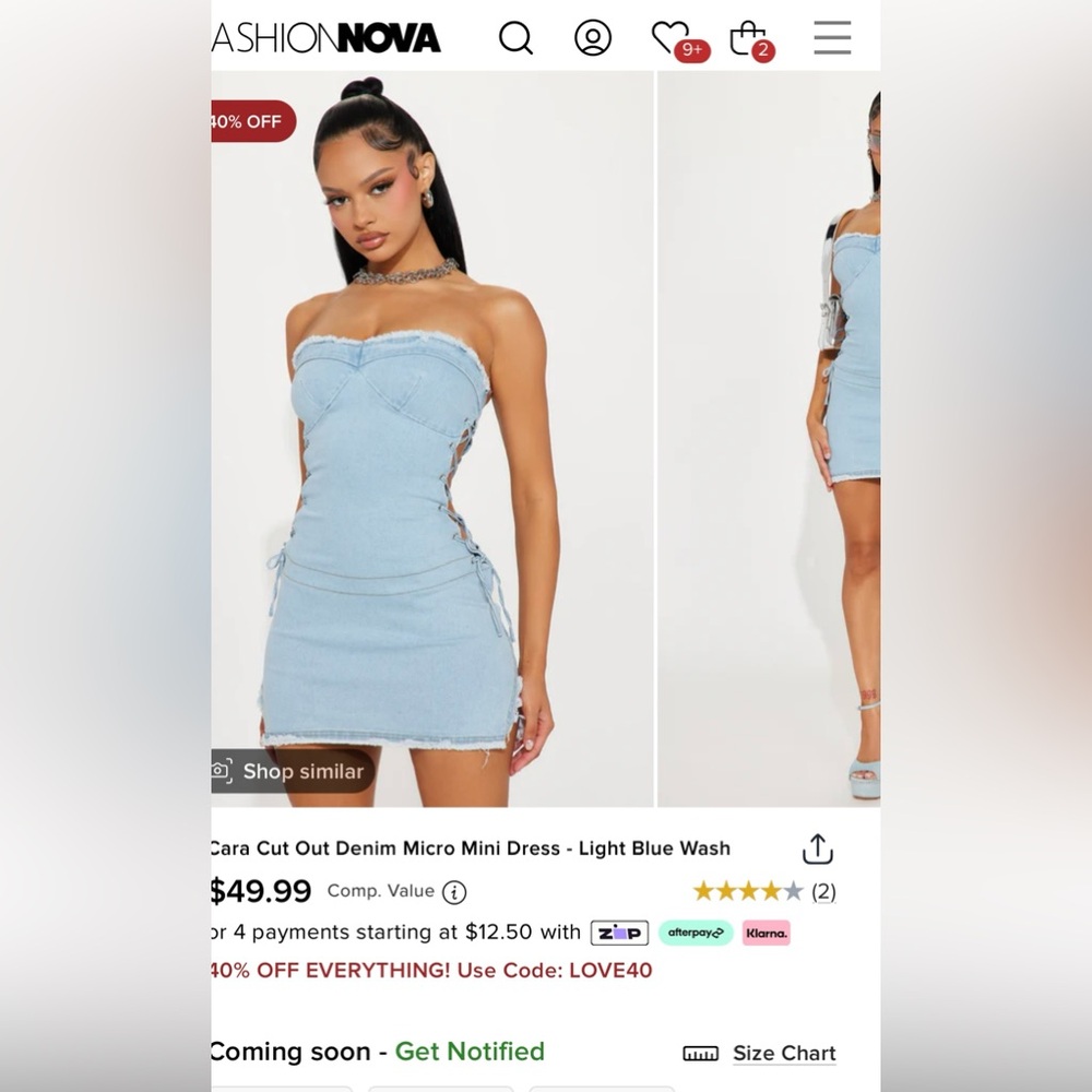 Adorable Fashion Nova Light Blue Denim Mini Dress NEVER WORN 💋 Sold Out!!  💋